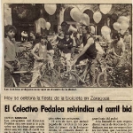 Colectivo Pedalea reivindica el carril bici