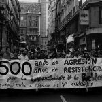 Manifestación contra la celebración del V Centenario