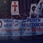 Manifestación contra la celebración del V Centenario