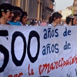 Manifestación contra la celebración del V Centenario